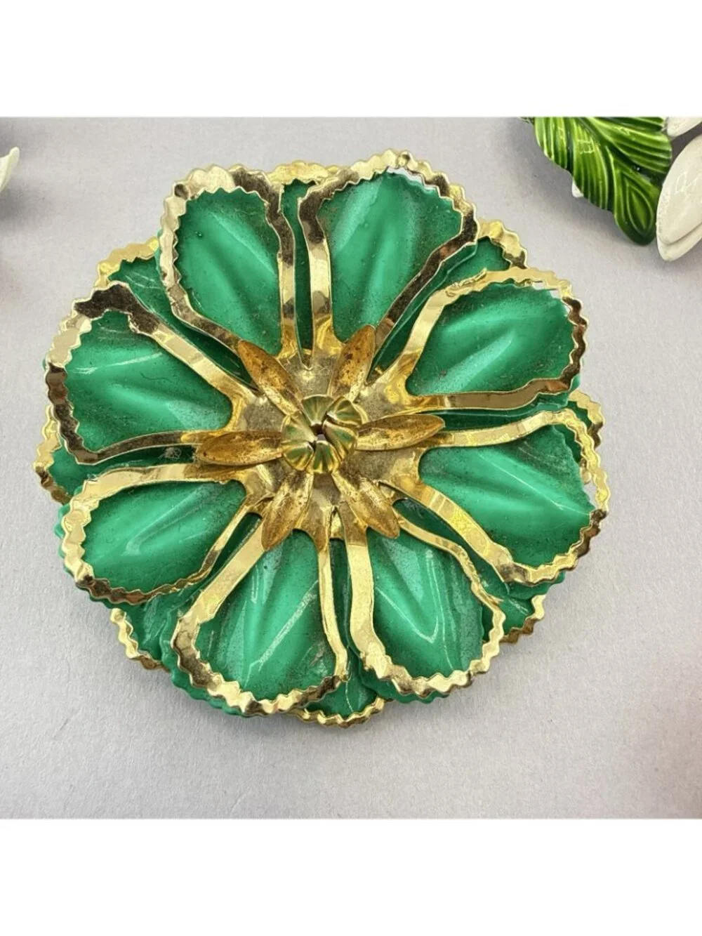Vintage Flower Power Brooch Pin Lot Enamel Metal MOD MCM Retro 60s Earrings